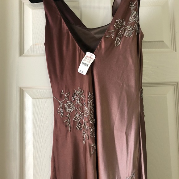 Lord & Taylor -Sheath cowl neck embellished Dress -size 10 - Picture 4 of 5